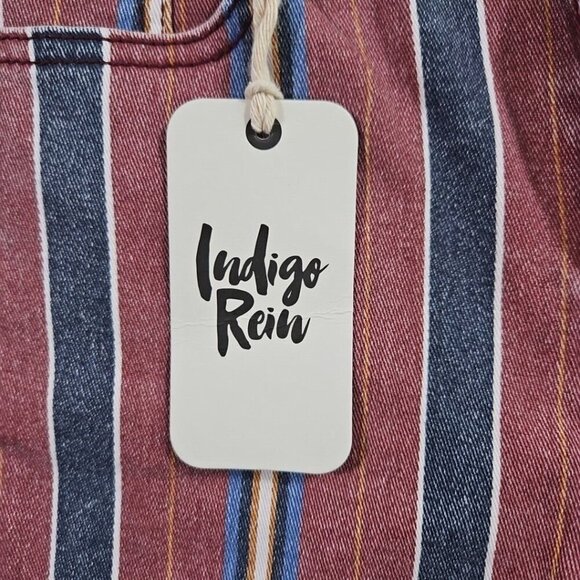 Indigo Rein Junior's Jeans Size 11 Ankle Mid Rise Red Blue Stripe RN 128963 NWT - Picture 3 of 16
